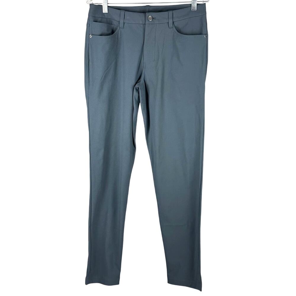 Lululemon ABC Slim-Fit 5 Pocket Pant Warpstreme Iron Blue Men's Size 30 x 30 EUC